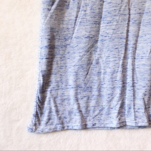 Love..Ady Blue Patterned Short Sleeve Sheer Top - Picture 5 of 6